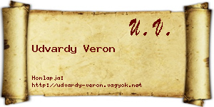 Udvardy Veron névjegykártya